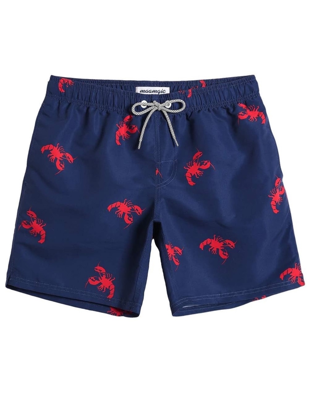 Amazon Mens Slim Fit Swim Shorts Trunks Bathing Suit Quick Dry Navy Blue Lobster